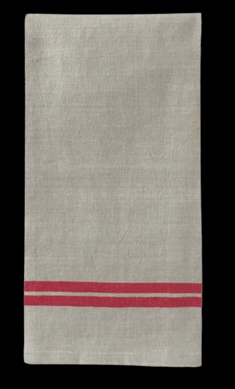 100% Linen Napkins, 20 x 20 Inches, Set of 4 – Red Stripe Table Napkins - Premium Flour Sack Towels and Kitchen Linens
