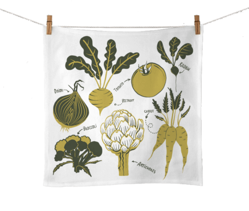 Vegetables Hand Drawn Flour Sack Towels